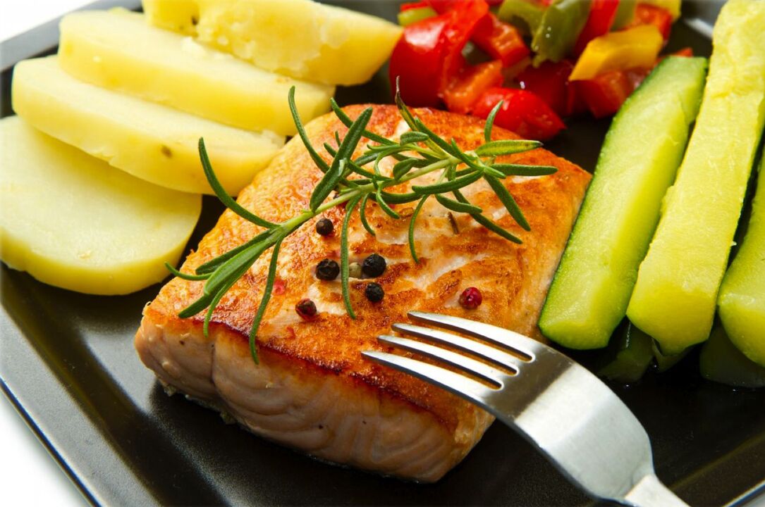 vegetables with fish against gastritis