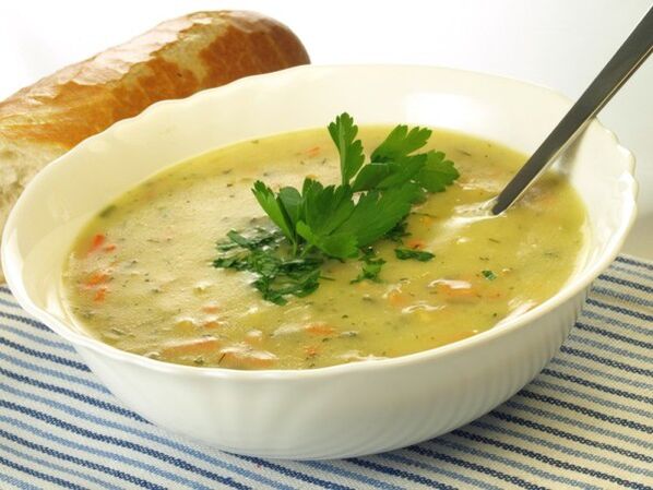 Vegetable puree soup with turnips in a drinkable diet menu for weight loss